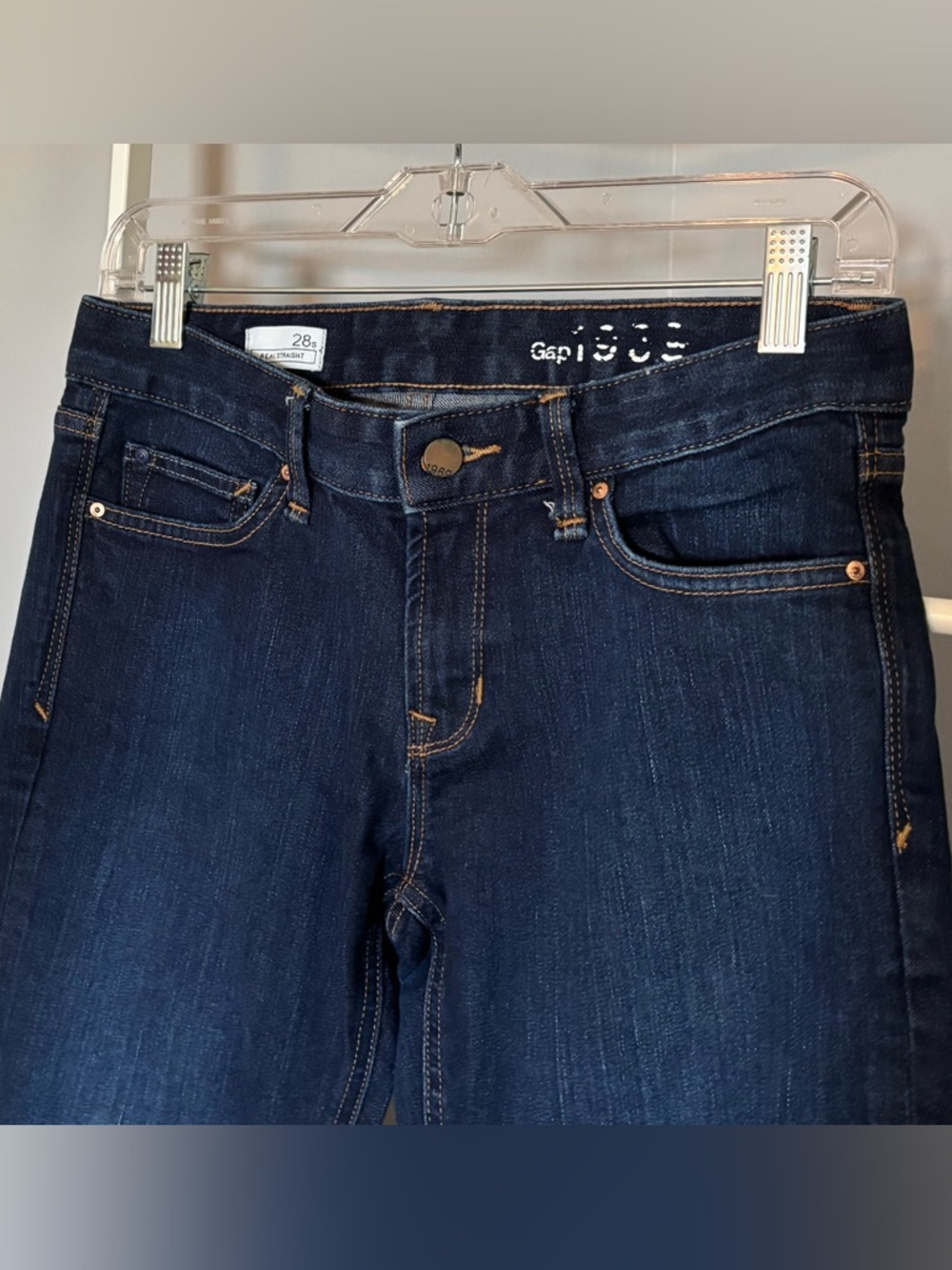 GAP 1969 Women Straight Leg Jeans in Dark Wash - Picture 6 of 16